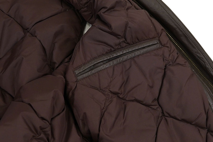 80's 黒タグ Eddie Bauer レザーダウンベスト ブラウン 表記(L) | NEW