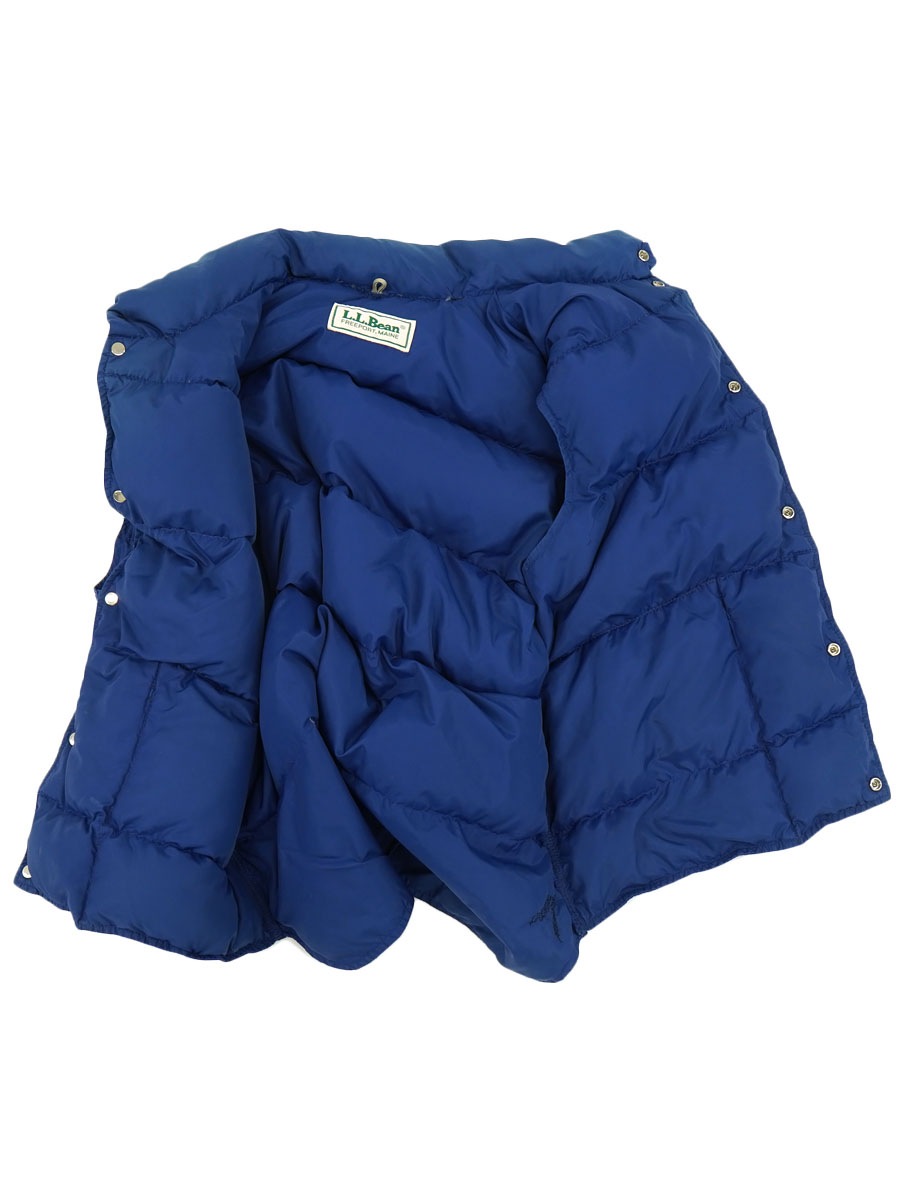80's～ L.L.BEAN 2ポケ ダウンベスト ネイビーブルー 実寸(L位) ASIS