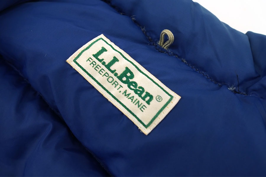 80's～ L.L.BEAN 2ポケ ダウンベスト ネイビーブルー 実寸(L位) ASIS
