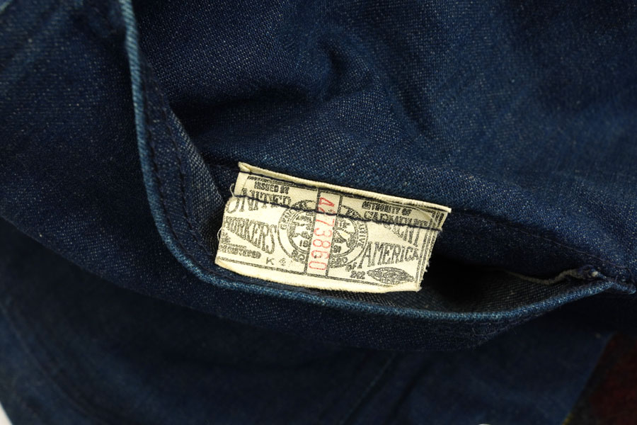 60's CARTER'S 襟コーズ 裏ブランケットライナー デニムカバーオール 表記(34) DEAD