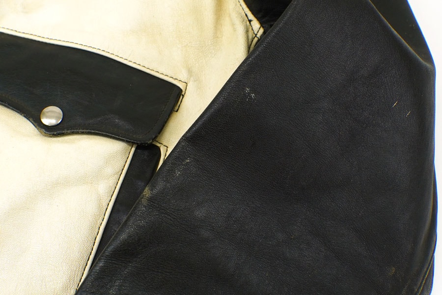 1950's Appalachian Two-Tone Leather Jacket Black × White Size(44)