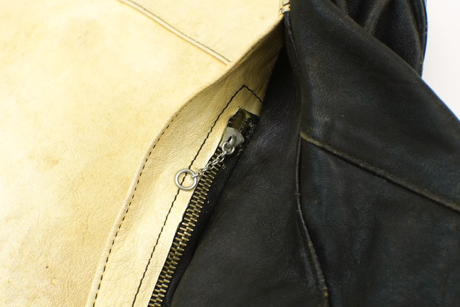 1950's Appalachian Two-Tone Leather Jacket Black × White Size(44)
