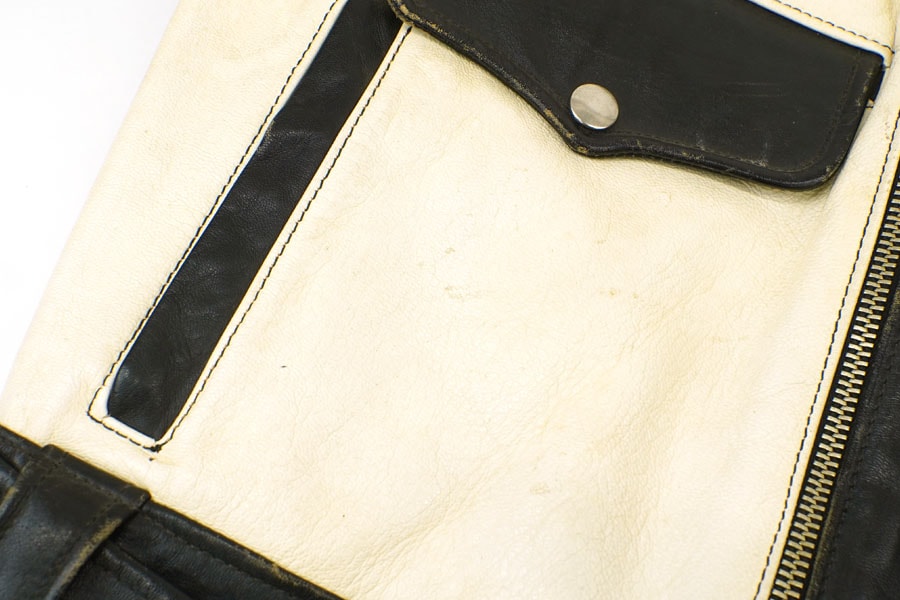 1950's Appalachian Two-Tone Leather Jacket Black × White Size(44)