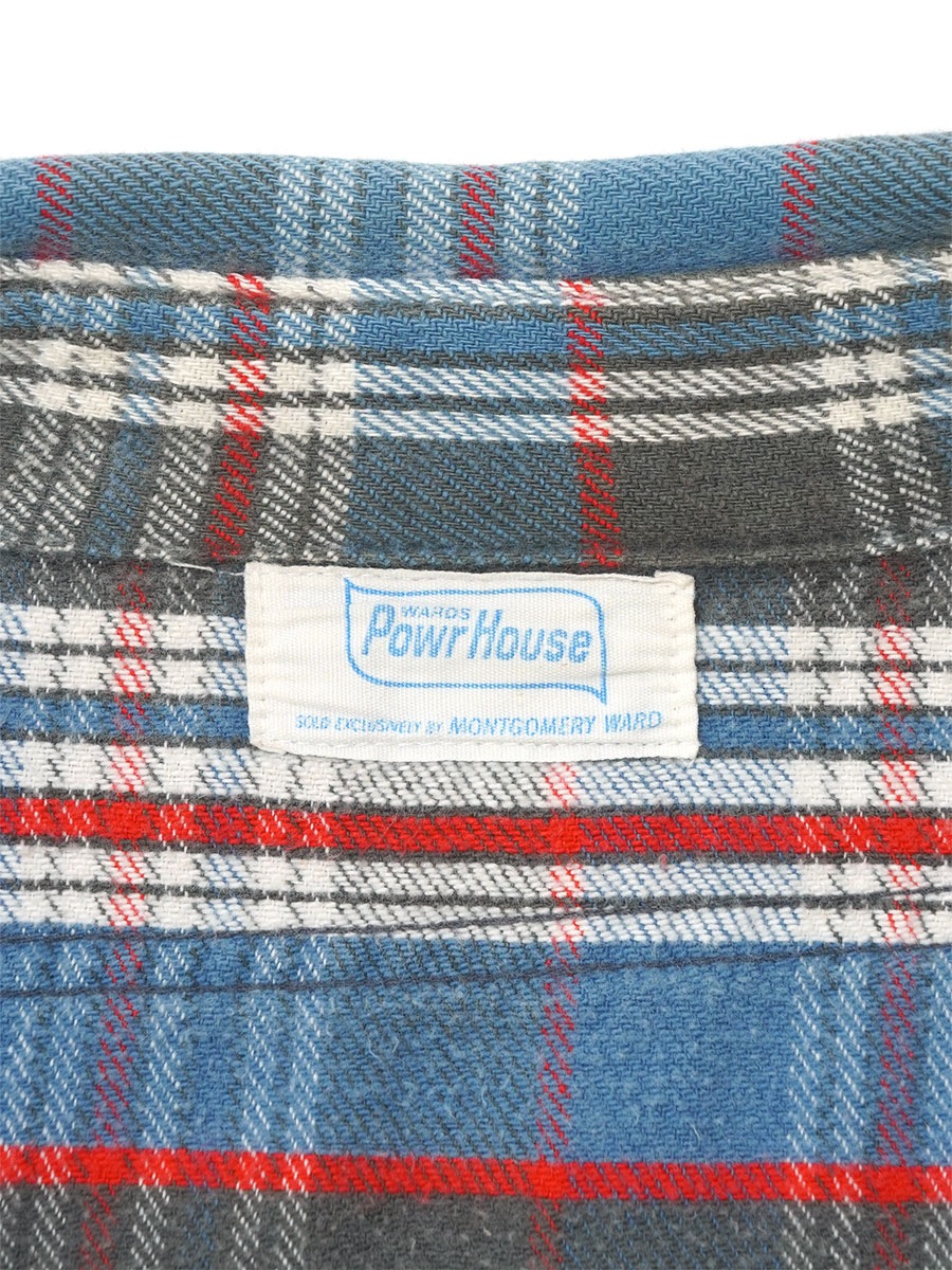 60's POWRHOUSE 好配色チェック柄 フランネルシャツ 実寸(16位)