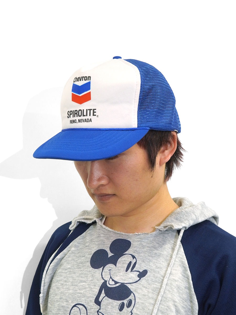 80's～ CAP TAL ''Chevron SPIROLITE'' メッシュキャップ ブルー 表記(OSFA)