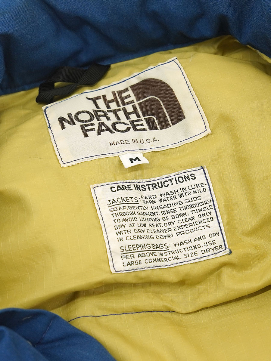 70's 茶タグ THE NORTH FACE ダウンベスト ネイビー 表記(M) USA製