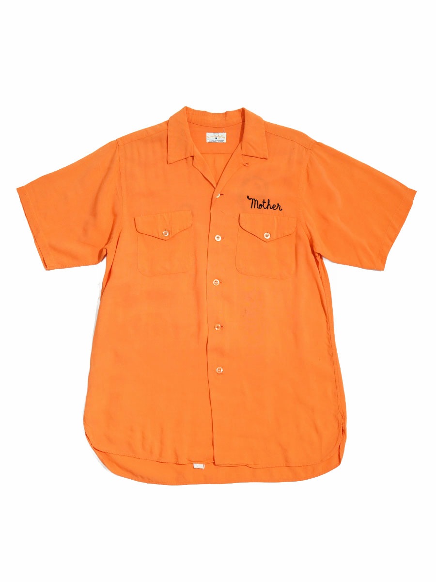 1950'S FAIRLINE ''DRAG NEWS'' CAR CLUB SHIRT ORANGE (SIZE.MEDIUM)