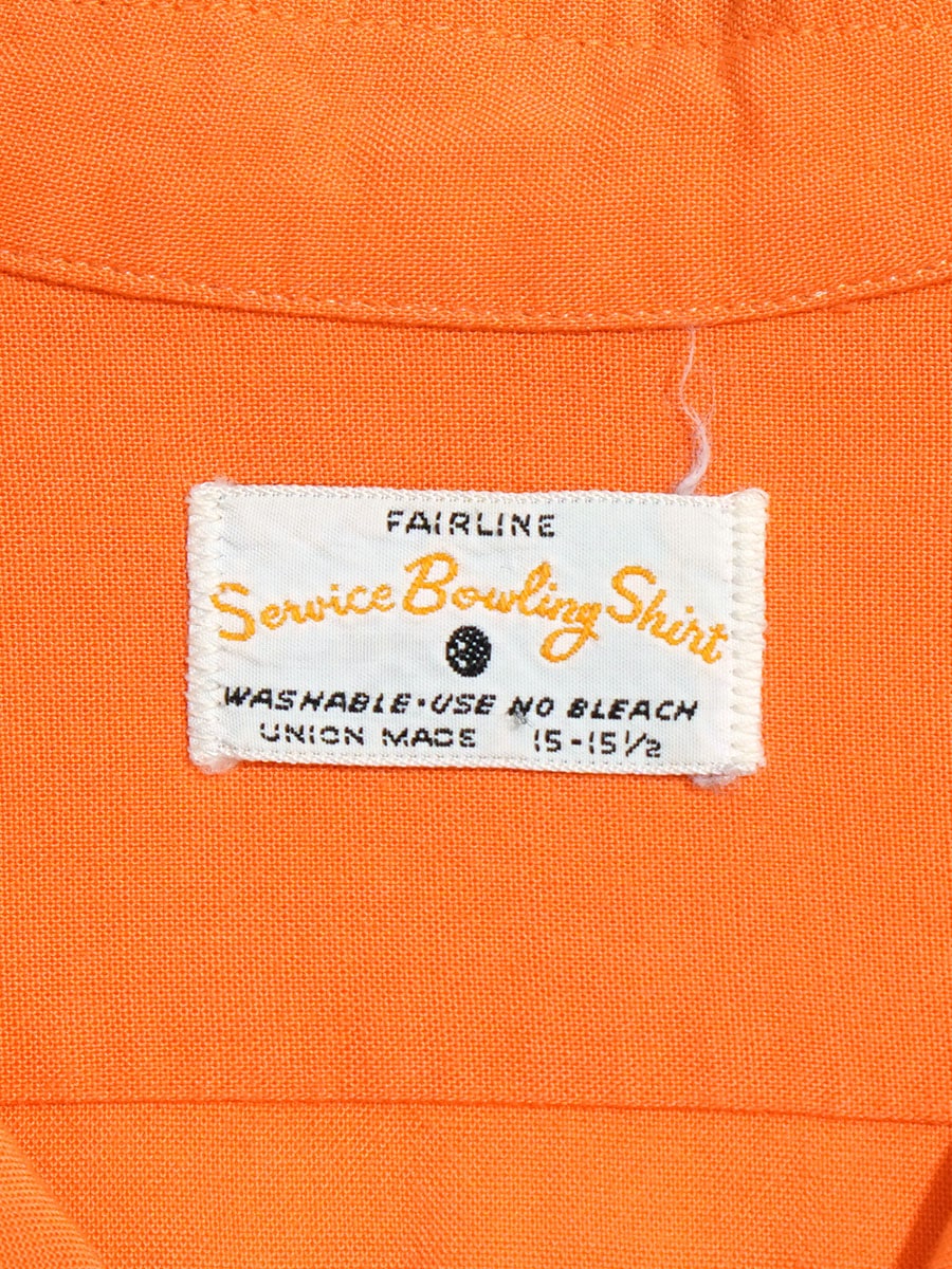 1950'S FAIRLINE ''DRAG NEWS'' CAR CLUB SHIRT ORANGE (SIZE.MEDIUM)