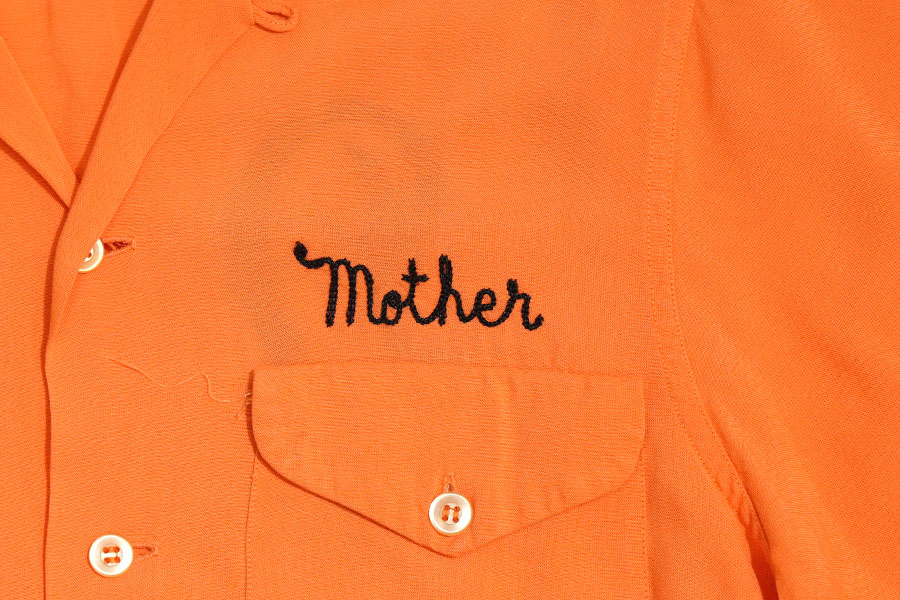 1950'S FAIRLINE ''DRAG NEWS'' CAR CLUB SHIRT ORANGE (SIZE.MEDIUM)