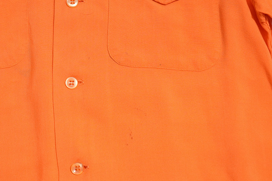 1950'S FAIRLINE ''DRAG NEWS'' CAR CLUB SHIRT ORANGE (SIZE.MEDIUM)