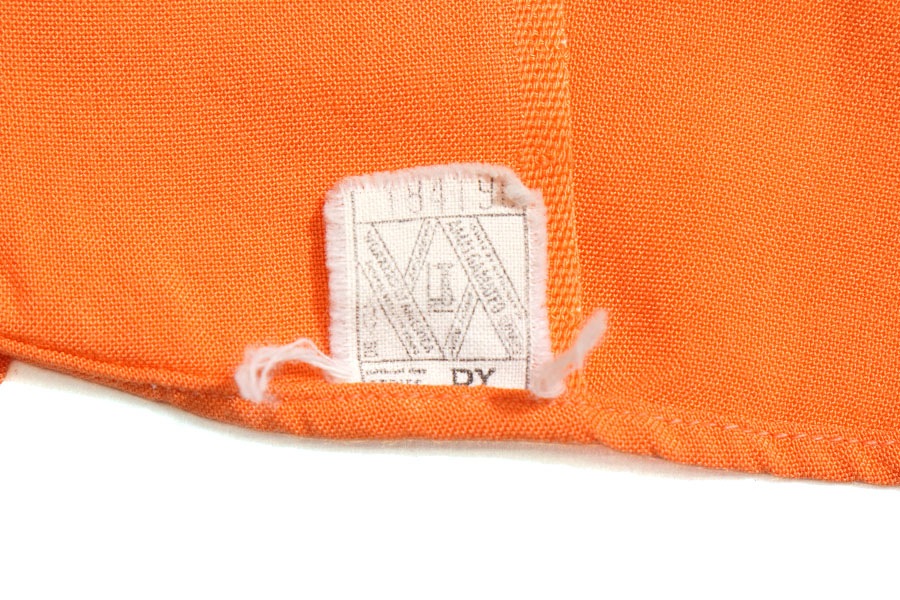 1950'S FAIRLINE ''DRAG NEWS'' CAR CLUB SHIRT ORANGE (SIZE.MEDIUM)