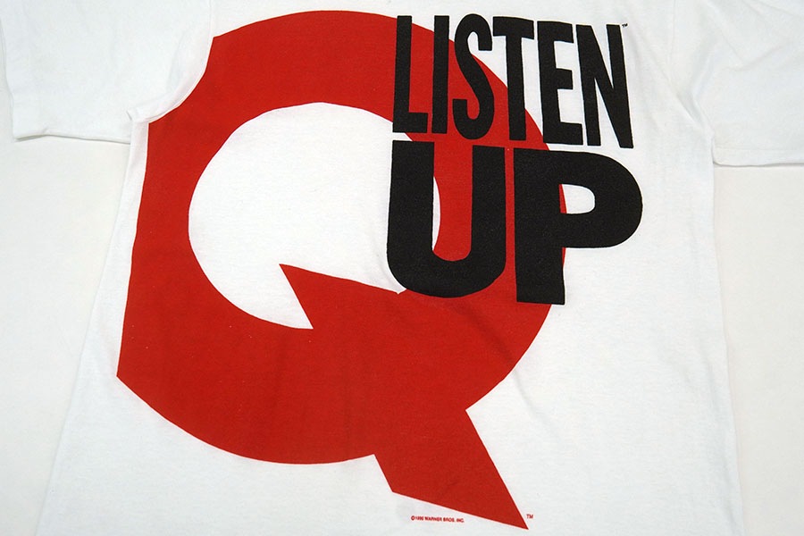 90'S HANES QUINCY JONES ''LISTEN UP'' T SHIRT WHITE (SIZE.MEDIUM) MADE IN USA