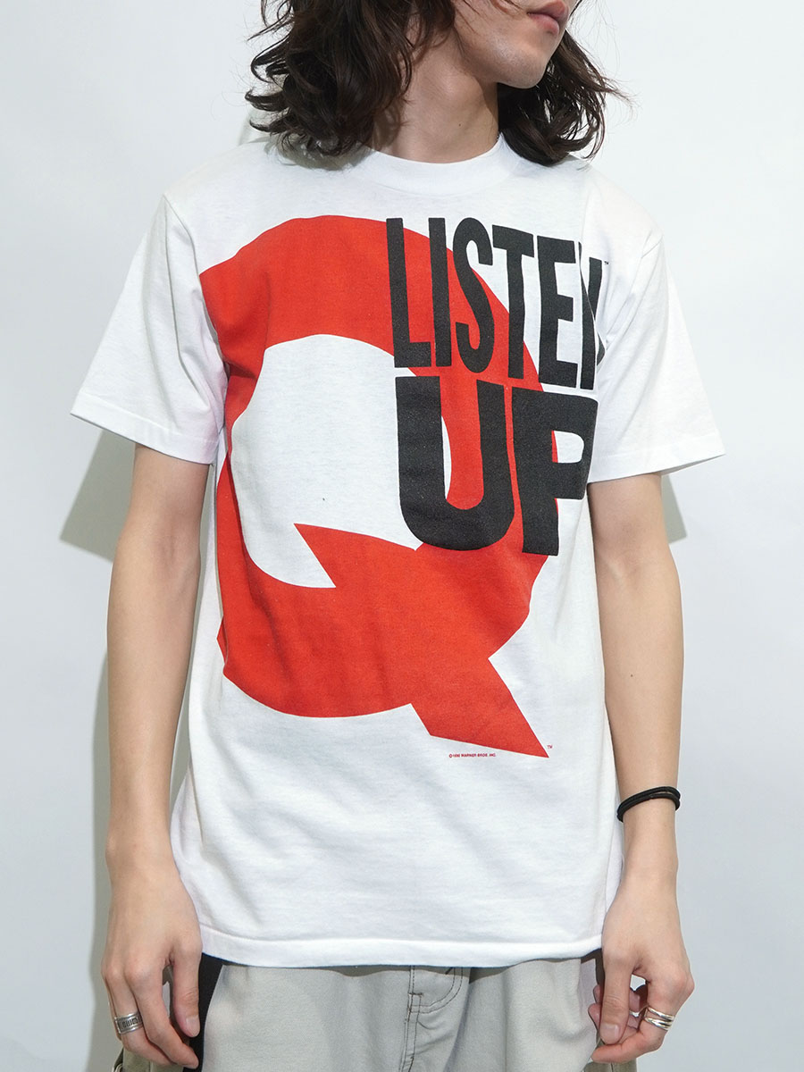 90'S HANES QUINCY JONES ''LISTEN UP'' T SHIRT WHITE (SIZE.MEDIUM) MADE IN USA