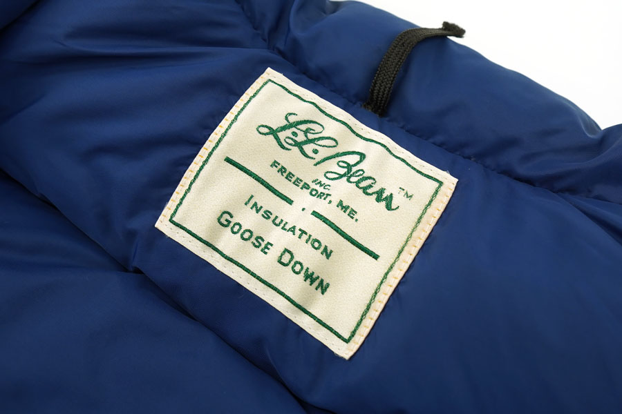 70's～ 筆記体タグ L.L.BEAN 2ポケ ダウンベスト ネイビーブルー 実寸