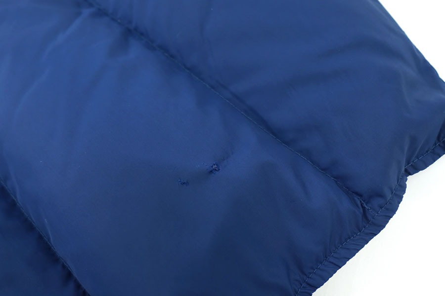 70's～ 筆記体タグ L.L.BEAN 2ポケ ダウンベスト ネイビーブルー 実寸(S位) 