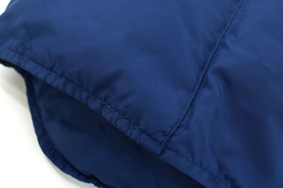 70's～ 筆記体タグ L.L.BEAN 2ポケ ダウンベスト ネイビーブルー 実寸(S位) 