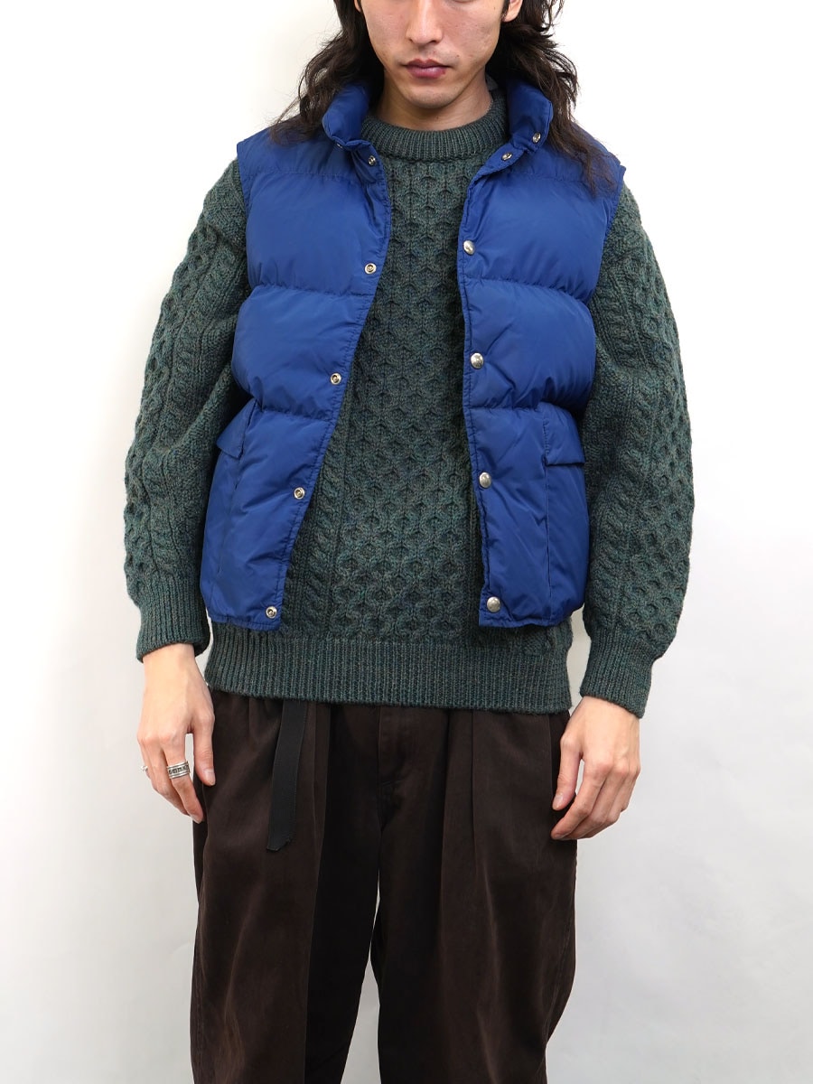 70's～ 筆記体タグ L.L.BEAN 2ポケ ダウンベスト ネイビーブルー 実寸