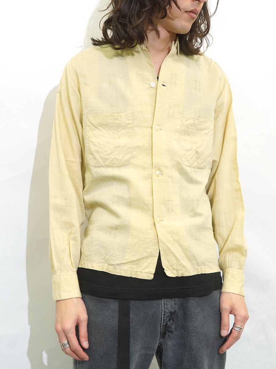 60'S TOP CRAFT LOOP COLLAR L/S COTTON×RAYON SHIRT (SIZE.SMALL