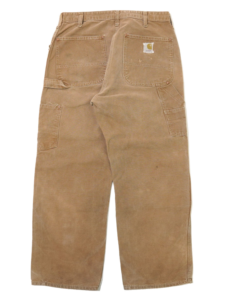 70'S CARHARTT W-KNEE BROWN DUCK PAINTER PANTS (APPROX.W34 L27.5