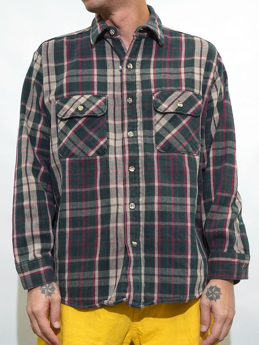 90'S FIVE BROTHER PLAID FLANNEL SHIRT (SIZE.LARGE) | すべての商品