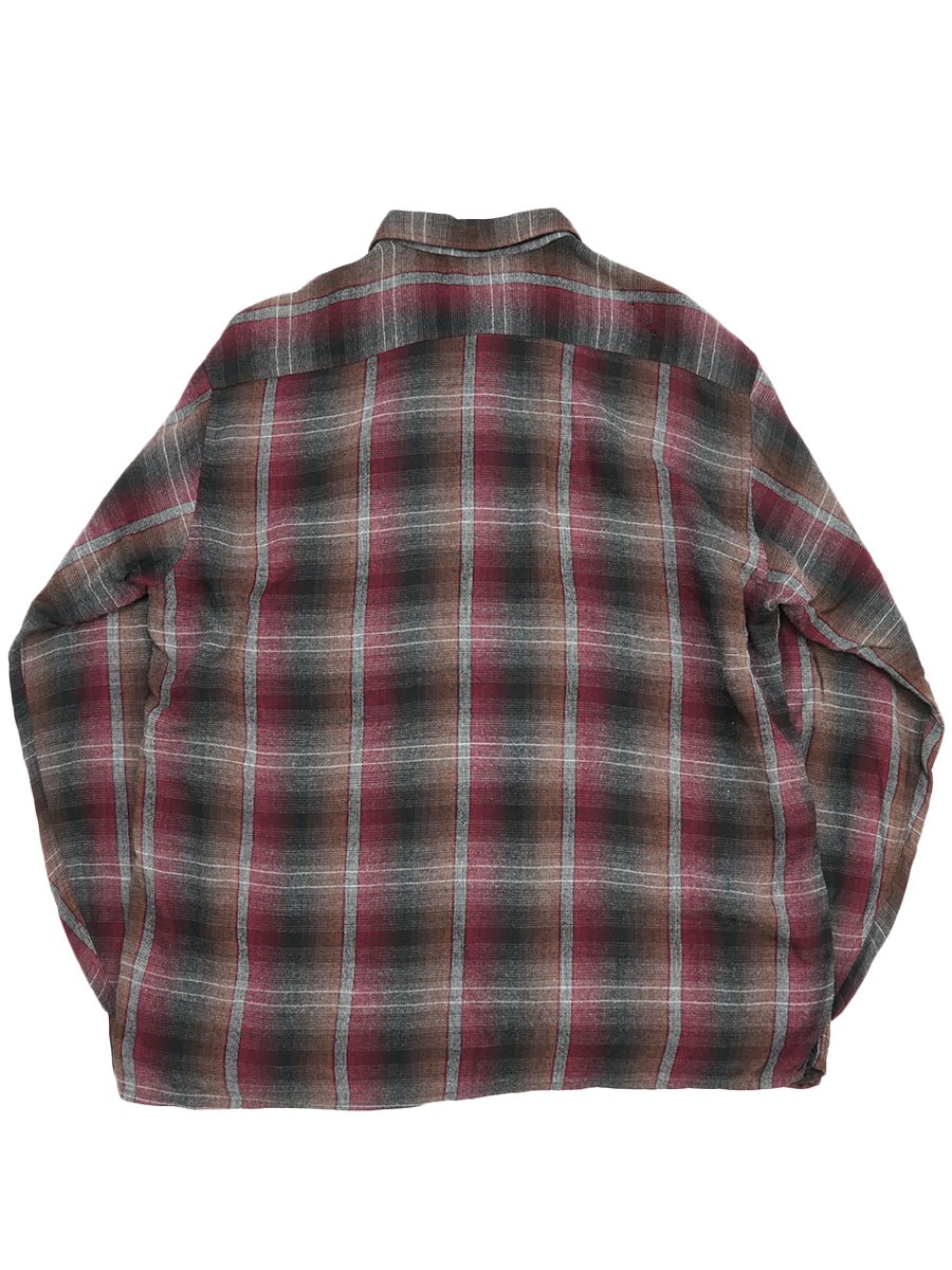 60's～ Manhattan オンブレーチェック レーヨンシャツ 表記(L) | NEW