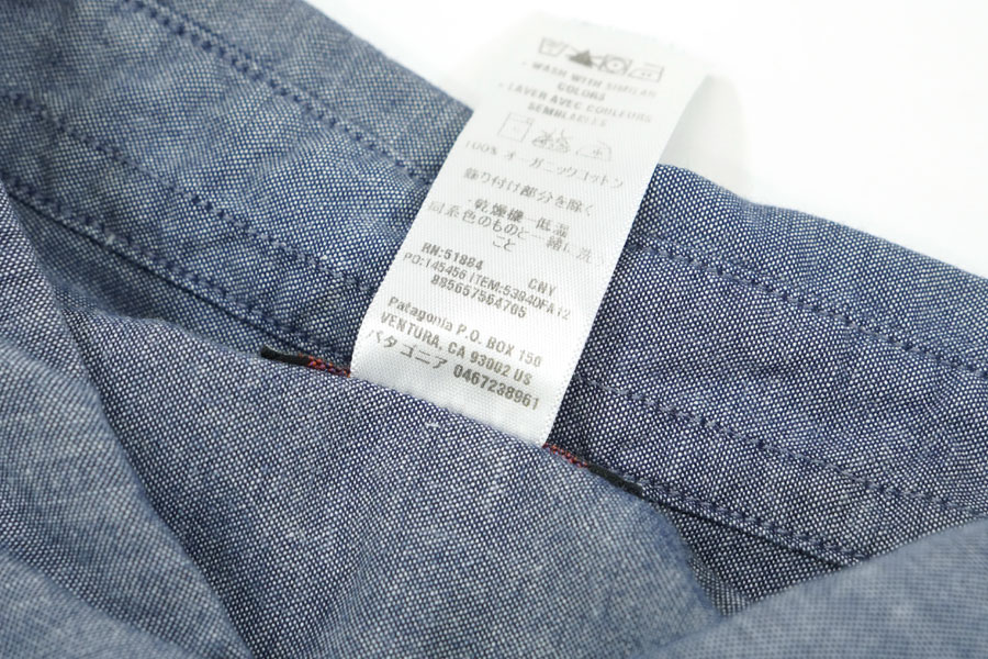 '12 パタゴニア ロングスリーブ シャンブレーシャツ クラシックネイビー 表記(XXL)