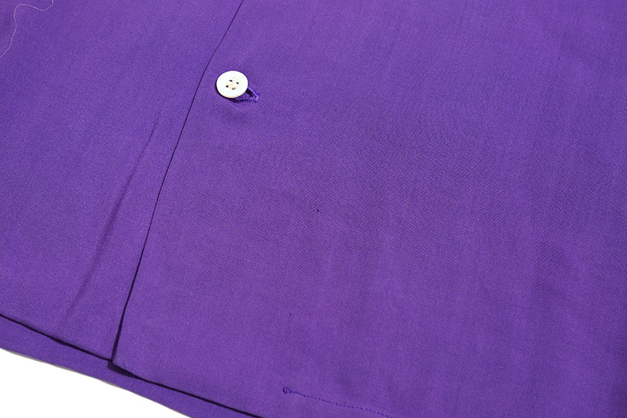 1950'S ARTVOGUE OF CALIFORNIA ''PISTON-PUSHERS SACRAMENTO'' CAR CLUB SHIRT PURPLE (SIZE.MEDIUM)