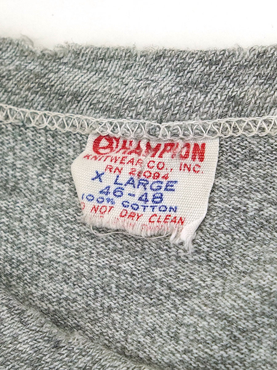 ◾️美品◾️60s ◾️大文字ランタグ◾️チャンピオン◾️染み込み◾️スウェット◾️グレー◾️ ◾️美品◾️60s ◾️大文字ランタグ◾️チャンピオン◾️染み込み