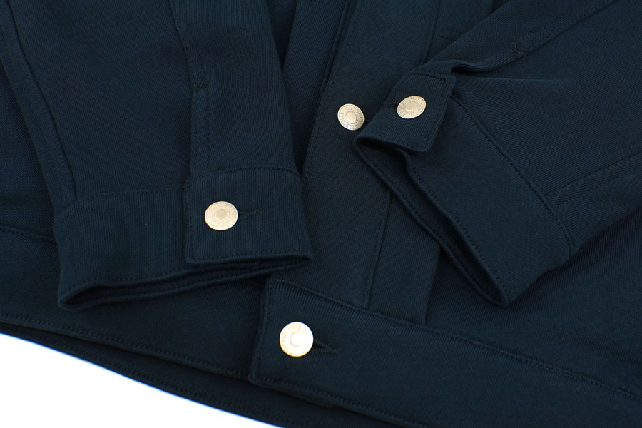 RUSSELL × BerBerJin Pro Cotton Loopback Terry Sweat Trucker Jacket NAVY