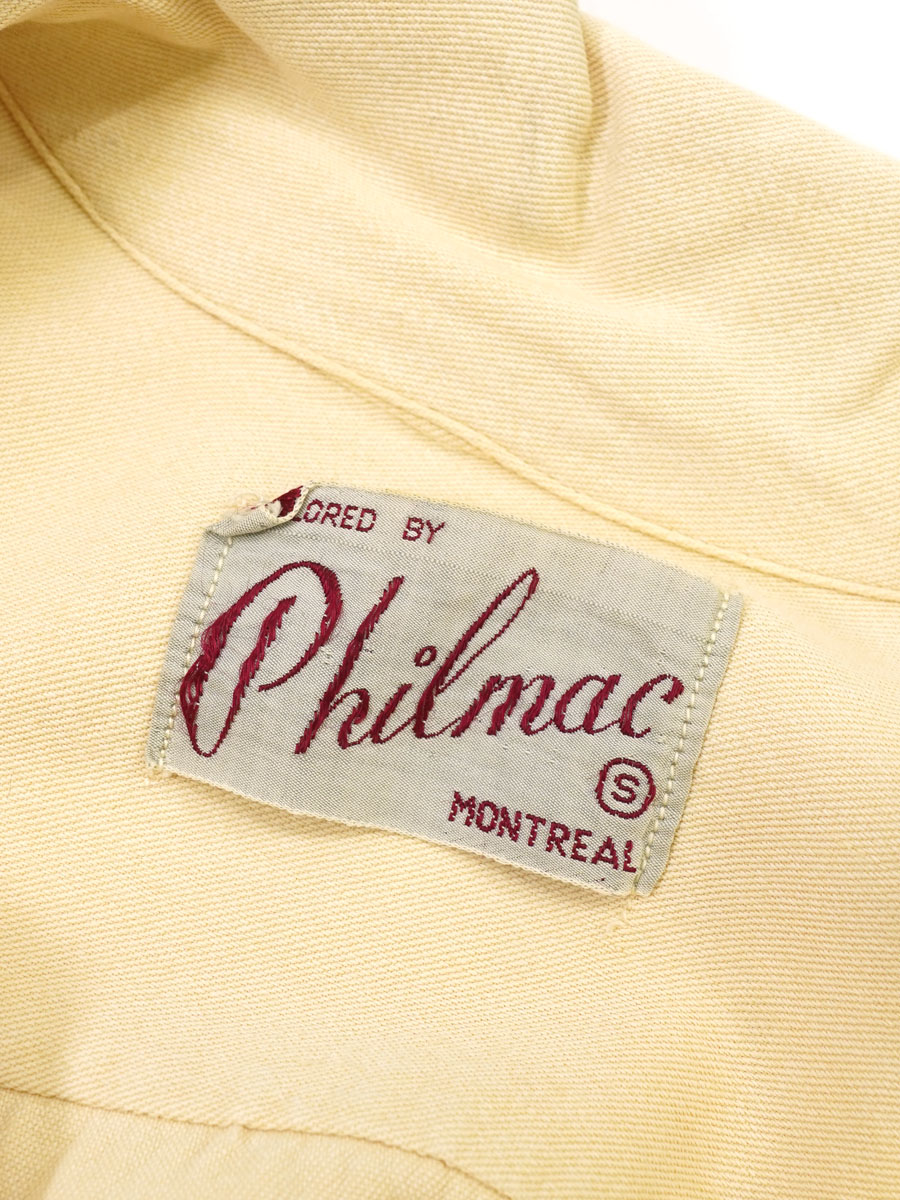 50'S PHILMAC L/S RAYON SHIRT YELLOW (SIZE.SMALL)