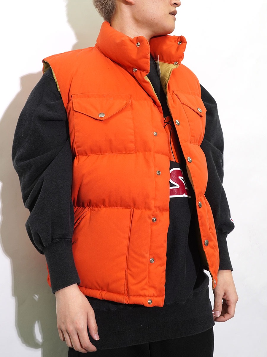 70's 茶タグ THE NORTH FACE ダウンベスト オレンジ 表記(L) | すべて