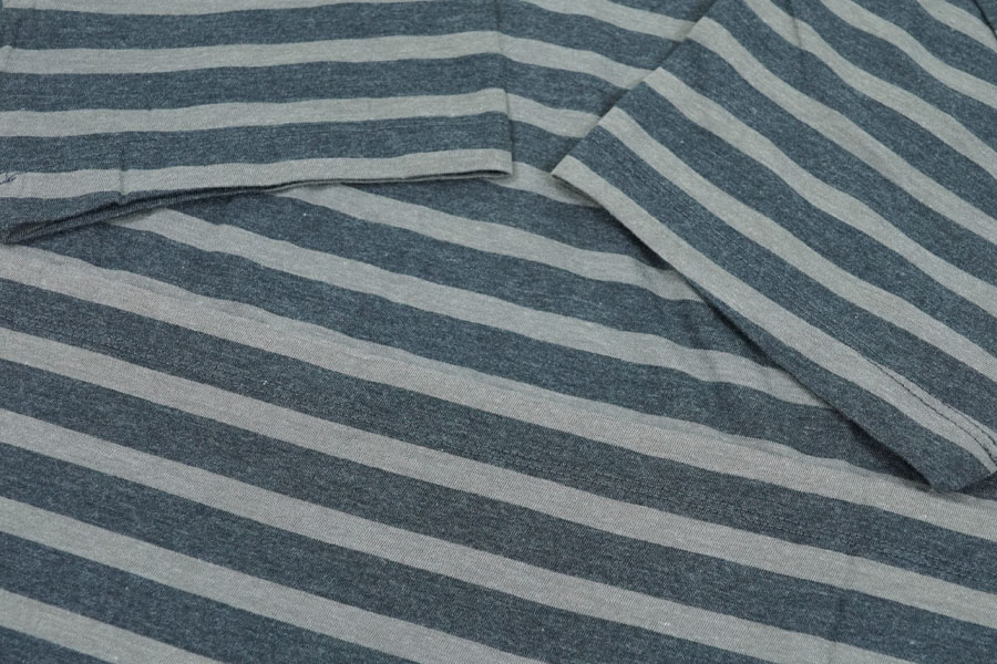 00's J. CREW 灰x紺ボーダー ポケットTシャツ 表記(L) NOS