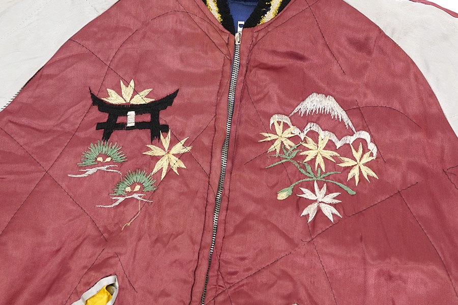 50's ビンテージ スカジャン 虎x鷹富士 青x赤 実寸(M位) | NEW ITEM