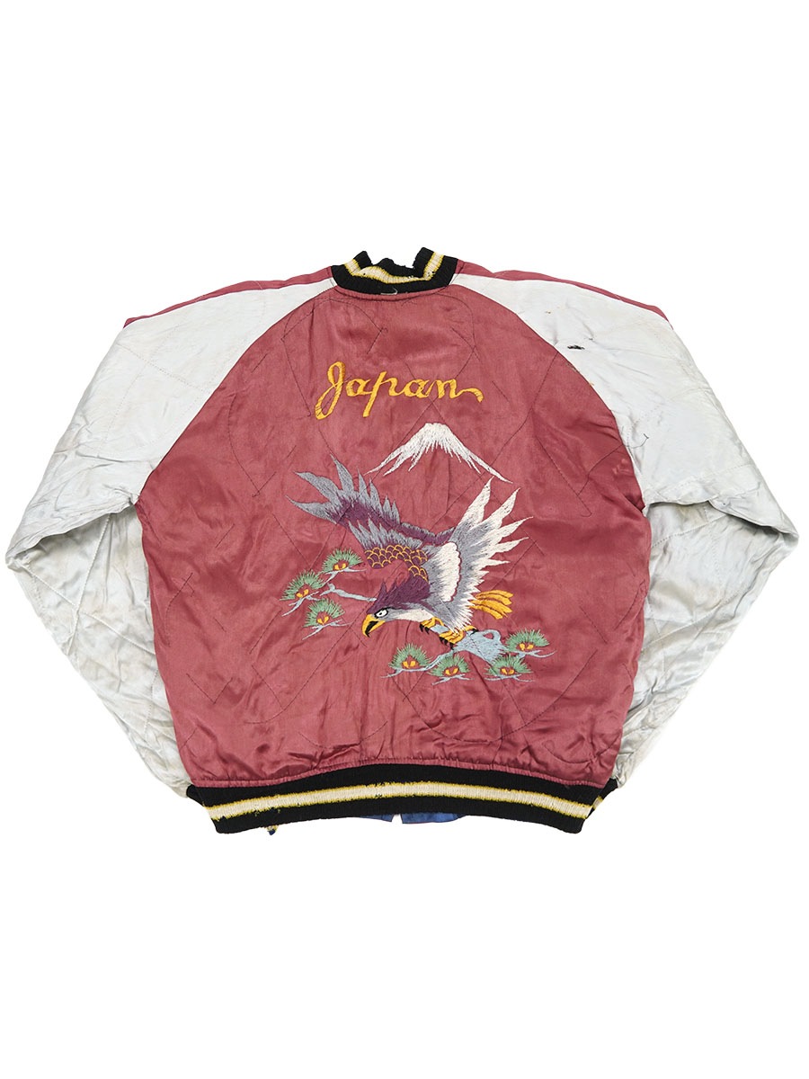 50's ビンテージ スカジャン 虎x鷹富士 青x赤 実寸(M位) | NEW ITEM