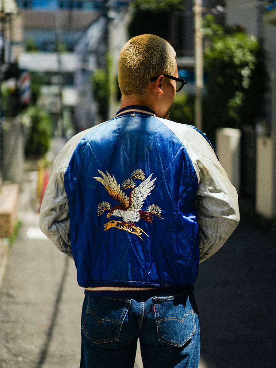 50's ビンテージ ''Japan'' 日本地図/龍/鷹 スカジャン 表記(M) | NEW