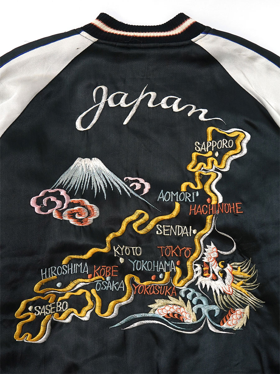50's ビンテージ ''Japan'' 日本地図/龍/鷹 スカジャン 表記(M) | NEW
