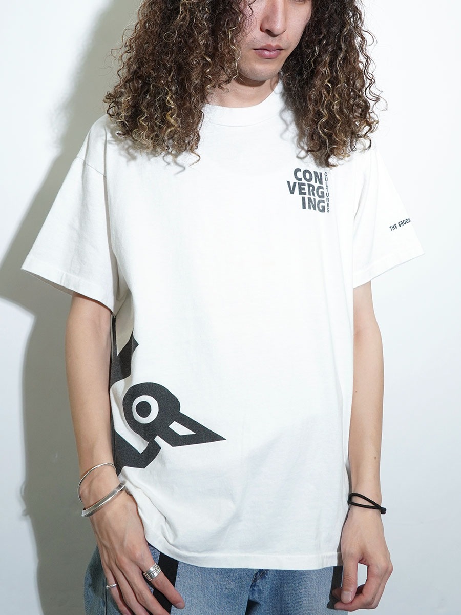 90's Hanes ''CONVERGING CULTURES'' 両面袖プリント Tシャツ ホワイト