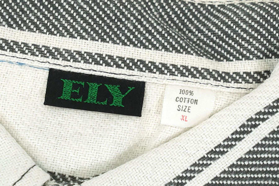70-80s ELY ヘビーフランネル1wash モノトーンストライプL