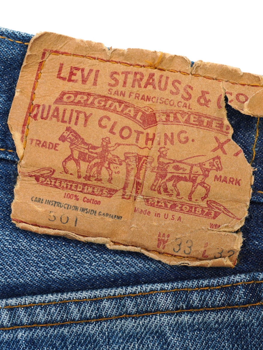80's Levi's 501 66後期 赤耳 良色落ち デニムパンツ 表記(33x32