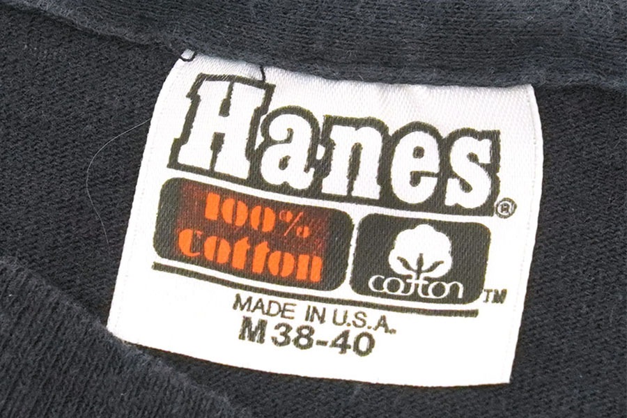 70's～ Hanes ''OI!'' Tシャツ ブラック 表記(M)