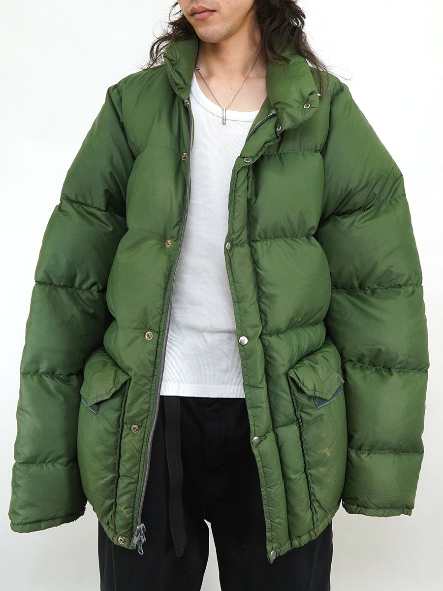 70's 茶タグ THE NORTH FACE SIERRA PARKA グリーン 表記(XL) 小ボタン