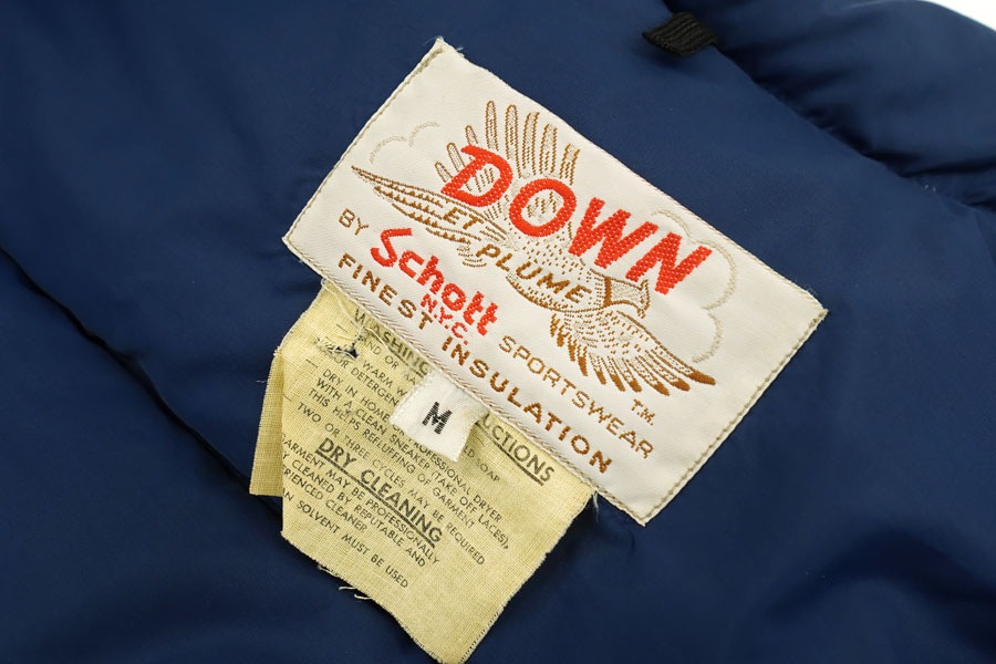 80's DOWN BY SCHOTT 2ポケ ダウンベスト ネイビー 表記(M)