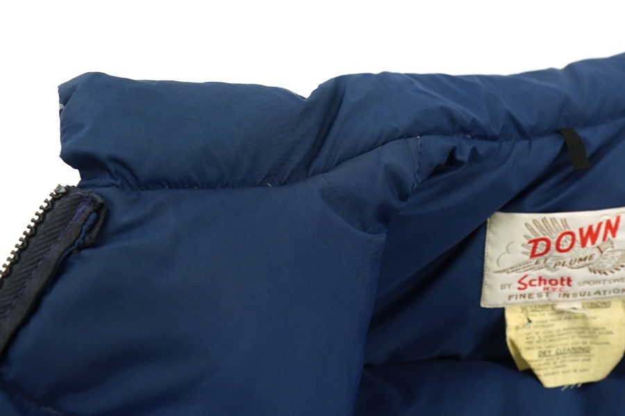 80's DOWN BY SCHOTT 2ポケ ダウンベスト ネイビー 表記(M)