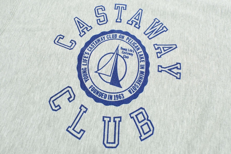 90'S CHAMPION REVERSE WEAVE ''CASTAWAY CLUB'' WATER PRINT (SIZE.XX LARGE) MADE IN USA