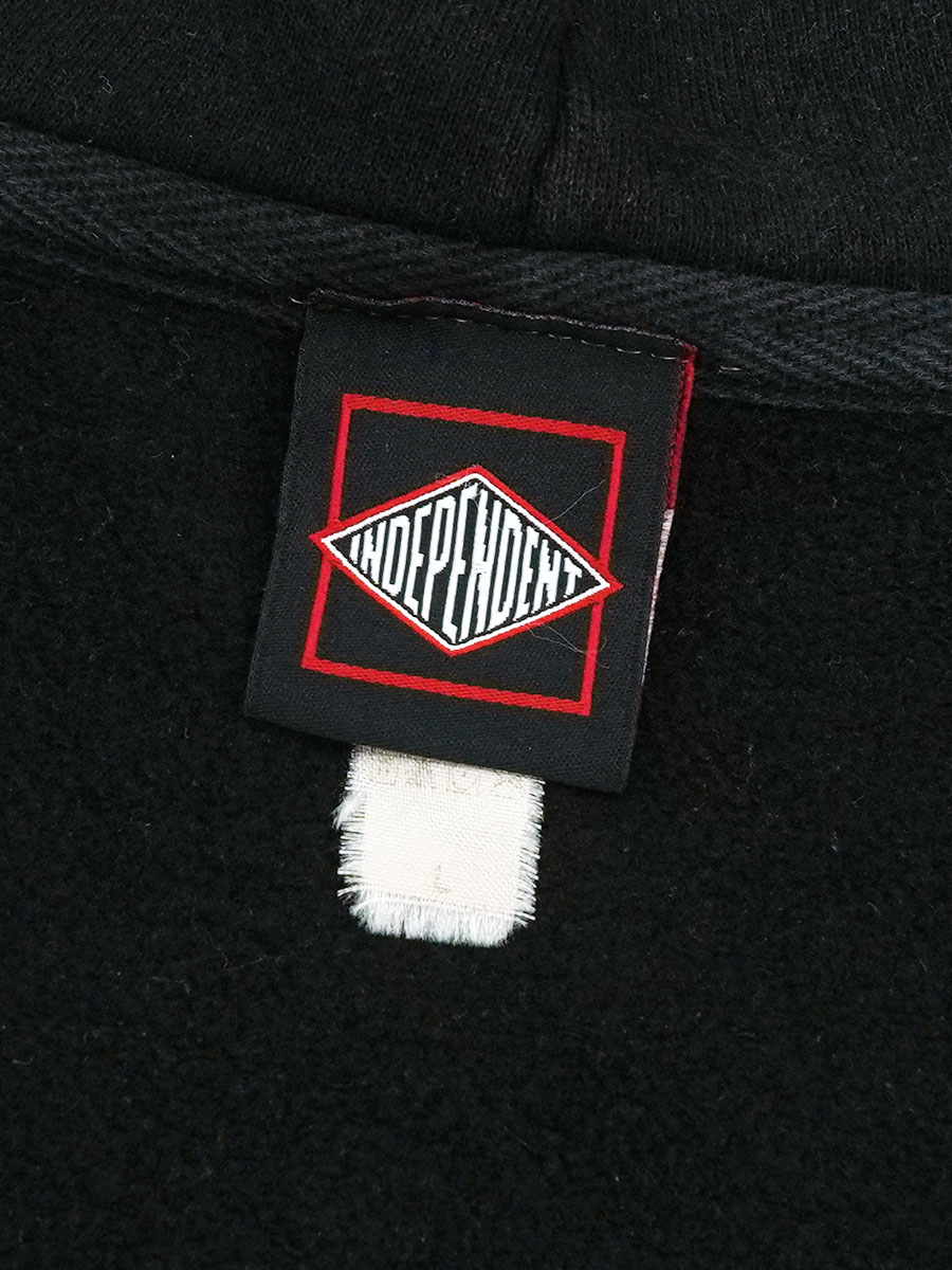 00'S～ INDEPENDENT FULL ZIP HOODED SWEAT SHIRT BLACK (SIZE.LARGE)