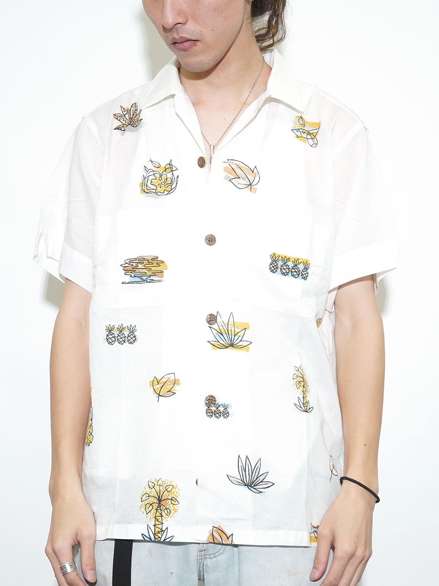 50s ARROW/アロー ループカラーシャツ　ML表記 50s USA製 arrow アロー オープンカラー シャツ レーヨン - メルカリ