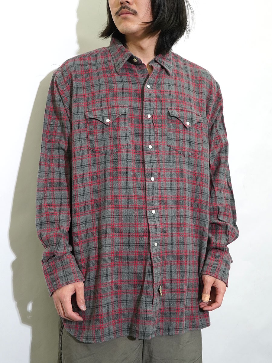 RRL 好配色チェック コットンシャツ 赤灰 表記(XL) | NEW ITEM