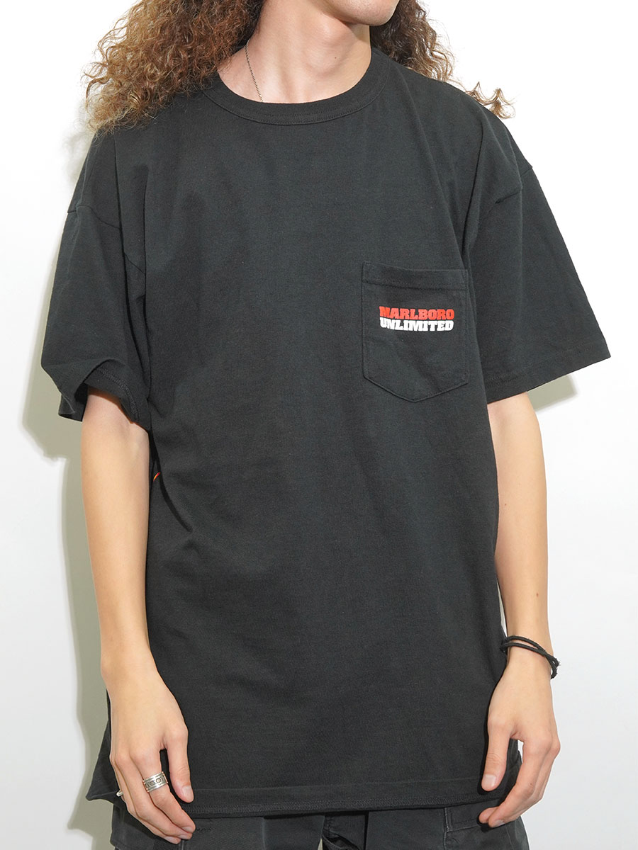 90's UNLIMITED Marlboro ''Lizard'' ポケットTシャツ 実寸(XL位)