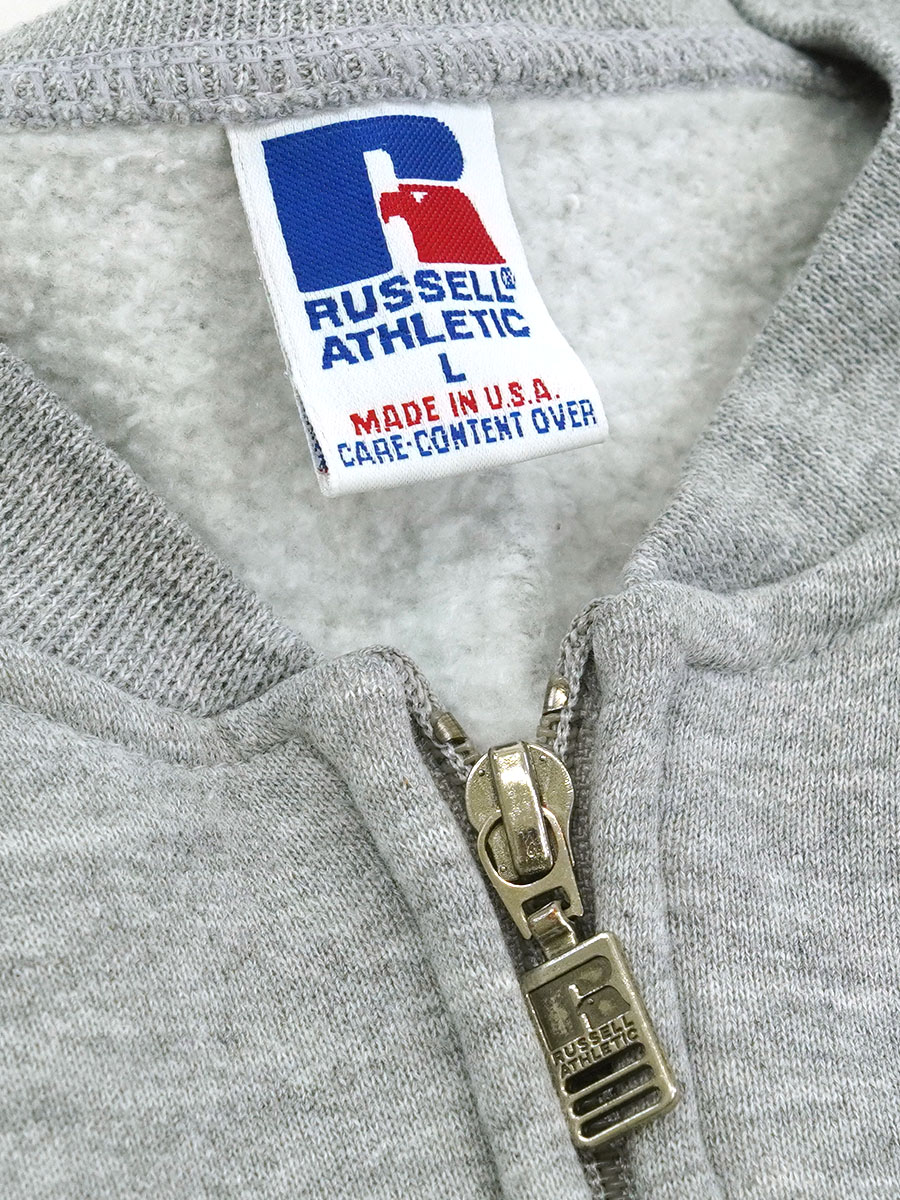 90's RUSSELL ATHLETIC フルジップ スウェットカーディガン 無地