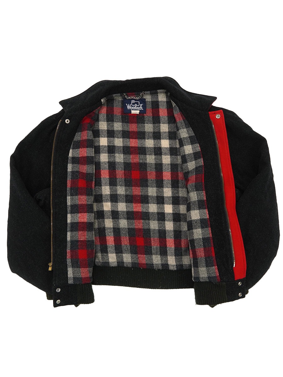 80's WOOLRICH 裏好配色チェック フルジップウールジャケット